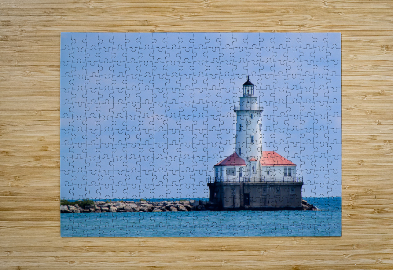Chicago Harbor Light at Lake Michigan Kinseys Captures Puzzle printing