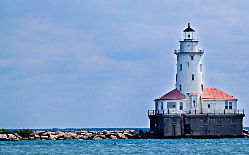 Chicago Harbor Light at Lake Michigan by Kinseys Captures